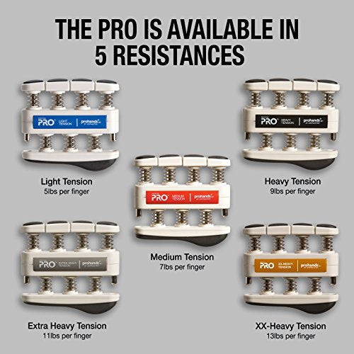 Prohands PRO Hand Exerciser, Finger Exerciser (Hand Grip Strengthener), Spring-Loaded, Finger-Piston System, Isolate and Exercise Each Finger - color: Orange - Pro, size: 13 lb (XX-Heavy Tension)