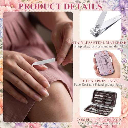 24 Set Christian Manicure Set, Bible Verse Gift Bulk for Women, Floral - color: Muted Floral