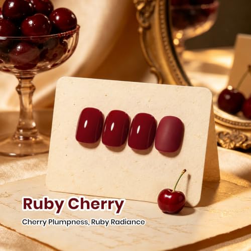 Beetles Burgundy Gel Polish - Fall Nails, Ruby Cherry Dark Red Gel Polish - color: C - Burgundy Red | Ruby Cherry
