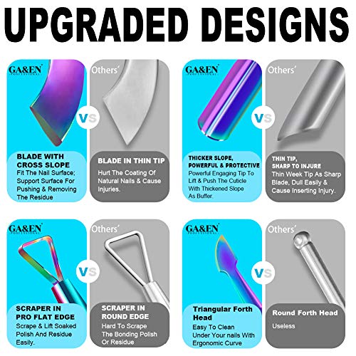 2PCS Chameleon Rainbow Cuticle Pusher Tool and Scraper Nail Pusher - color: Chameleon / Rainbow
