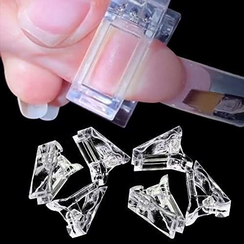 DRDS 10Pcs Nail Tips Clip for Quick Building Polygel nail forms Nail clips for polygel Finger Nail Extension UV LED Builder Clamps Manicure Nail Art Tool