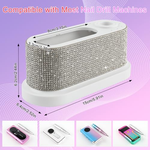 ANGNYA Nail Drill Machine Holder Efile Stand and Organizer Storage Box Case - color: White2