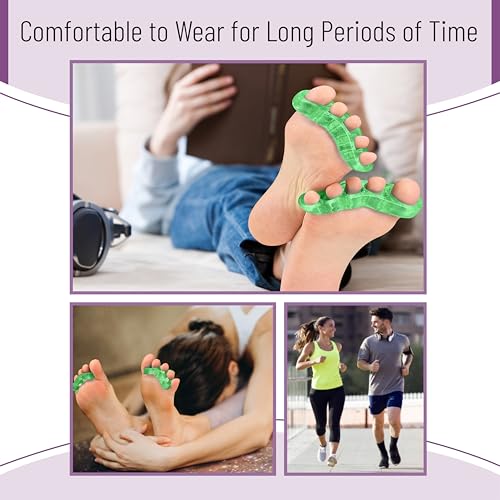 Dr. JK- ToePal Gel Toe Separator, 2 Pairs, Toe Spacers, Bunion Corrector - color: Green, size: 2 Pairs