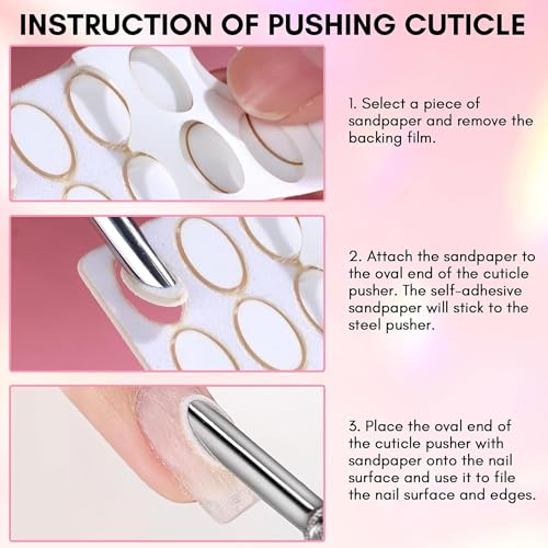 180 Grit Sandpaper Sheets Dual Ended Nail Cuticle Pusher Cuticle Cutter