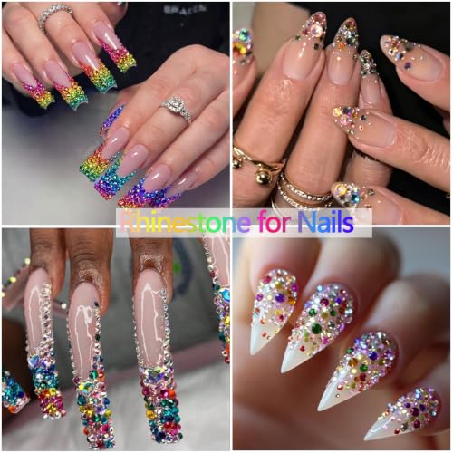 24 Colors Bedazzler Kit with Rhinestones Flatback Gems for Crafts - color: 14-Colorful