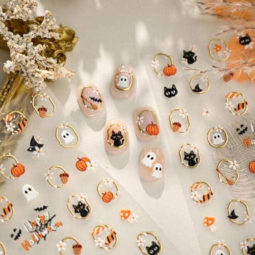 Nail Stickers Halloween - Cute Ghost, Pumpkin, Cat - color: Color-31