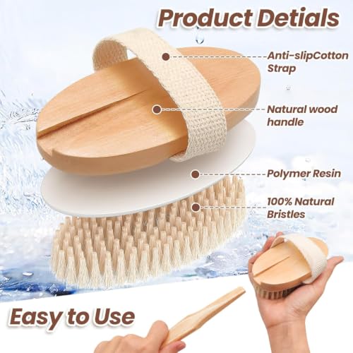 Toe Brush Scrubber & Long Handle Bath Brush with 2 Detachable Brush Heads