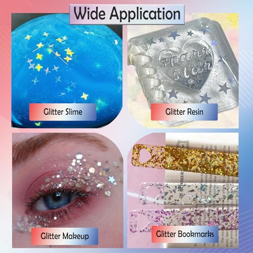 Laza 2g Stars Glitter for Independence Day Five-Pointed Star Sequins - color: Red Blue Silver Star