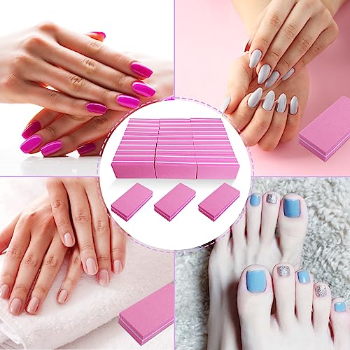 Pink Professional Nail Buffer Set - 30 Pcs, Acrylic & Natural Nails, 100/180 Grit Buffer Blocks - size: 30 Pcs Buffer Blocks Pink