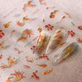 5D Embossed Nail Stickers Gold Phoenix Feather Flame Self Adhesive - color: Gold Phoenix