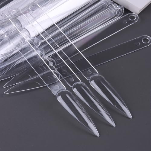SUTOKAKA 150 Pcs Nail Swatch Sticks with Ring, Clear Pointed Shaped - color: Clear Stiletto 150pcs