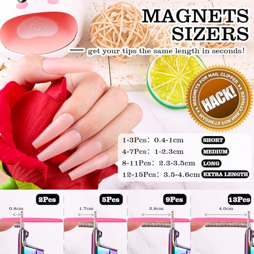 Chameleon Adjustable Nail Clippers with Magnets Sizers Nail Tip Cutter - color: 28 Silver-metal, size: Samll Handle