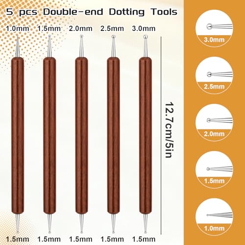 Bupete 5 PCS Nall Dotting Tool, Nail Art Tools Embossing Tool