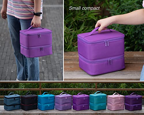 ButterFox Large Nail Polish Organizer Storage Case Holder, Fits Nail Lamp Dryer and 40-50 Bottles, Gel Nail Polish Kits Supplies Holder Bag (Burgundy Purple, S (30-40 Slots)) - color: Burgundy Purple, size: S (30-40 Slots)
