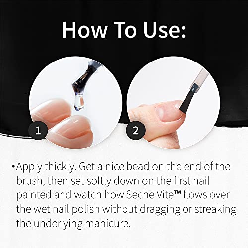 Seche Vite Dry Fast Top Coat – Quick Dry Clear Nail Polish Top Coat for High Gloss Shine, Long-Lasting Manicure, Made in the USA, 0.5 fl oz - color: Dry Fast Top Coat, size: 0.5 Fl Oz (Pack of 1)