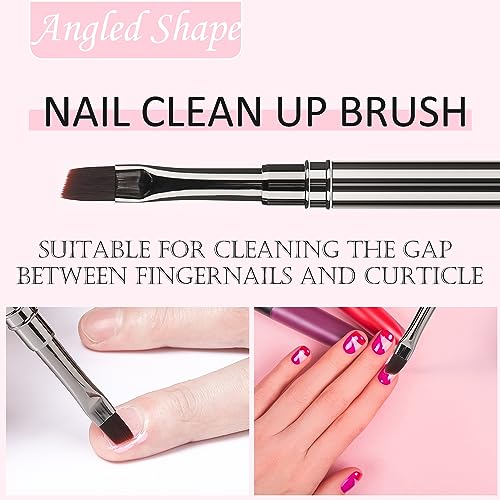 3Pcs Nail Art Clean Up Brushes,For Nail Art & Cuticle Cleaning - color: Copper