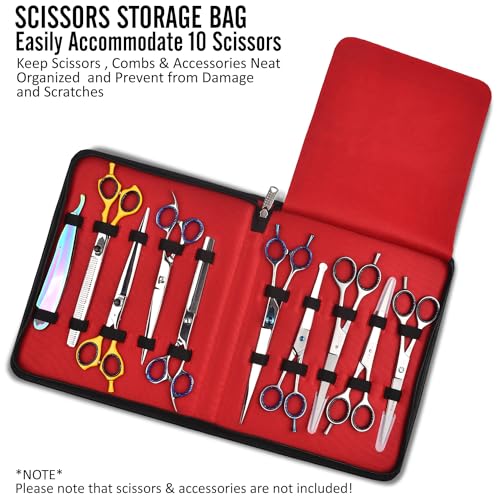 Case Holds 10 Grooming or Beauty Shears (Black) - color: Black