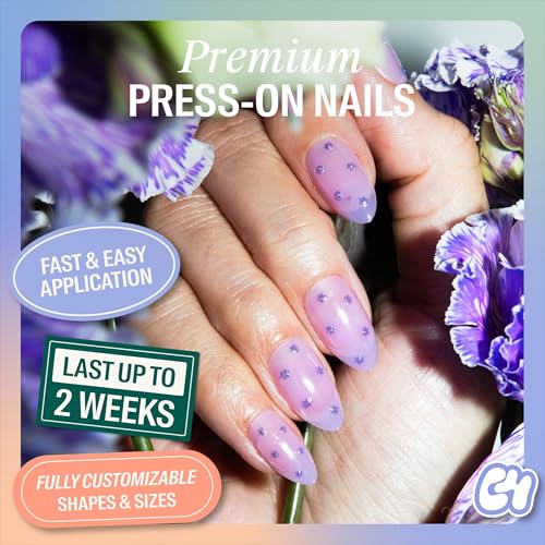 Chillhouse - Chill Tips, Press on Nails Kit - Fifi La Fleur (Almond) - 30 Nail Shapes & Sizes - Up to 2 Weeks of Wear - Customizable Fit - Reusable - Latina Founded & Women Owned - Beauty & Self Care - color: Fifi La Fleur