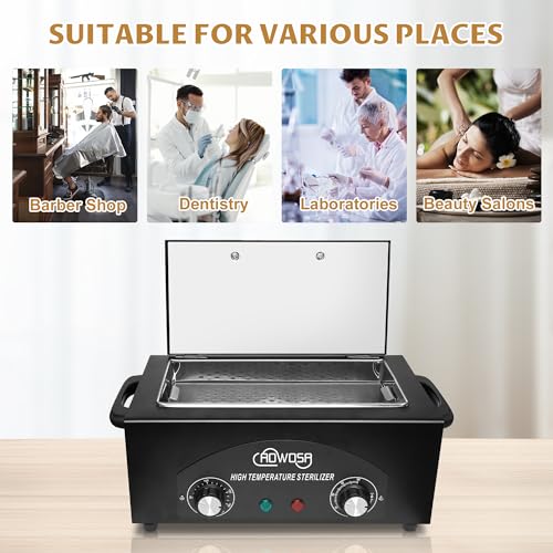 High Temperature Metal Tool Cleaning Box for Beauty Hair Nail Metal Tool - color: Black