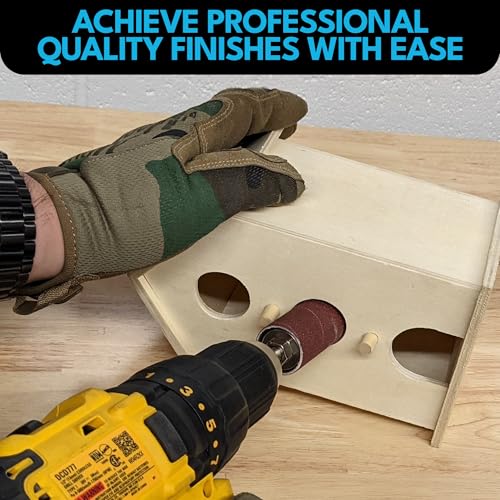 16pk Sanding Drums Sleeve Set for Drill, 2in Long Spindle Sander Bits - size: 60-80-120 Grit, style: 16pc Drums and Sleeves