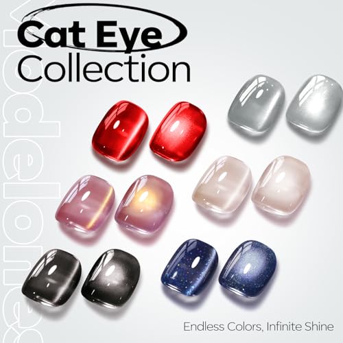 modelones Black Cat Eye Gel Nail Polish Soak Off UV/LED Gel Polish 15ML - color: A2-Black Cat Eye