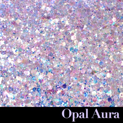 Holographic Chunky Glitter, Opal Aura Cat Eye Flakes for Resin - color: Opal Aura