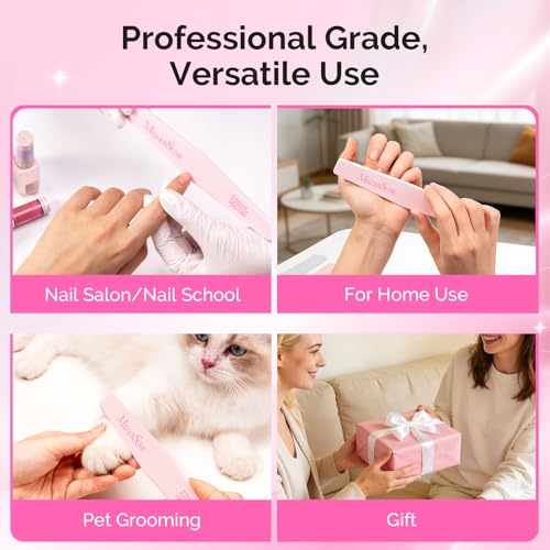 MelodySusie 2Pcs Nail Files 100/180 Grit Emery Boards Pink - size: 2Pcs Diamond Shape
