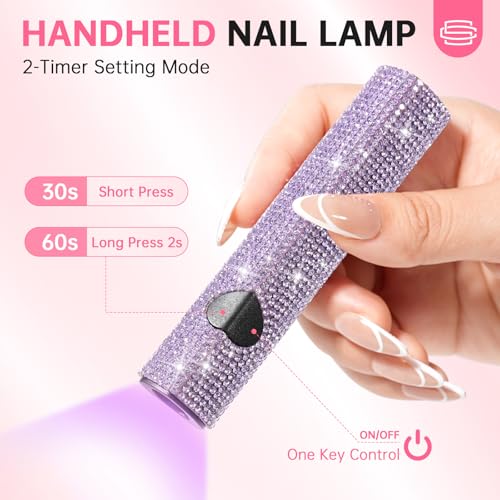 UV Light for Gel Nails, Handheld UV Nail Lamp - color: Purple Diamond
