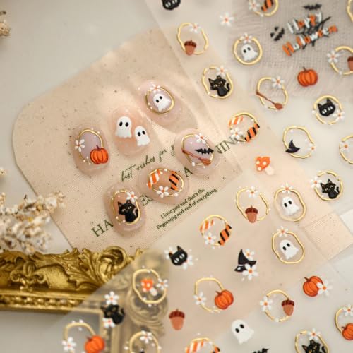 Nail Stickers Halloween - Cute Ghost, Pumpkin, Cat - color: Color-31