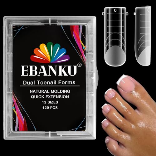 EBANKU Poly Gel Toenail Kit Toe Dual Nail Forms Reusable Poly Gel Nail Kit - color: Long Square_120P