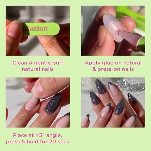 PaintLab Belle Bows 3D Pearl French Tip Press On Nails, Short Almond, 30pc - color: Belle Bows