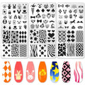 benikmake 3pcs Clown Nail Stamping Plate Nail Printing Stainless Stencil for Manicure Salon Poker Element 6x12cm 2.36x4.7inch - color: Clown