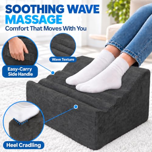 Under Desk Foot Rest, Adjustable Height Foot Stool for Office - color: Dark Gray