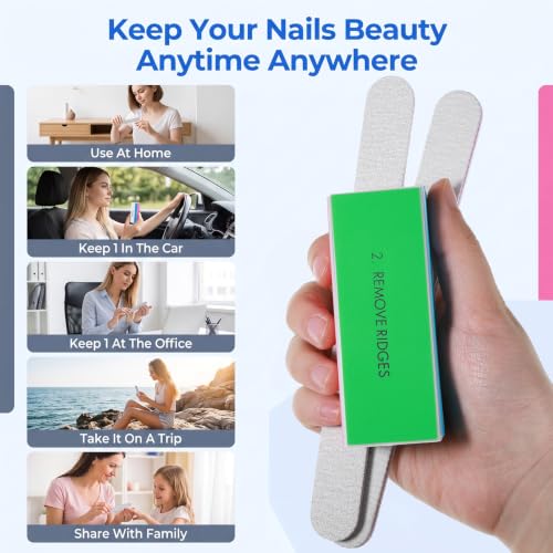 Qianyu 14 Pcs 4 Way Nail Buffers Block and Double Sided Nail Files