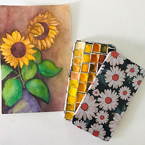FCLUB Empty Watercolor Palette Tin with 20 Full Pans, and Magnetic Squares - color: Chrysanthemum, size: Pack of 20 Full Pans