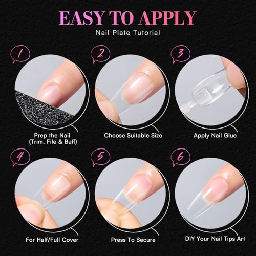 Makartt Coffin Nail Tips: Medium, 240PCS, 15 Sizes, Half Matte, Clear Acrylic, Full Cover Ballerina Press on Nails Extensions Supplies Salon and DIY Extension for Long-Lasting Manicure - size: Medium-Long