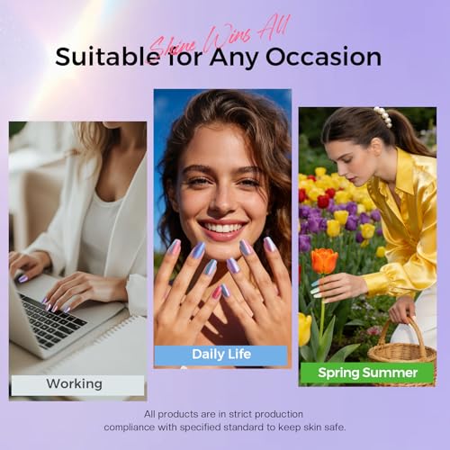 Morovan Nail Polish Set Ombre: Aurora Pearl Charm Iridescent Glitter Gift - color: Ombre