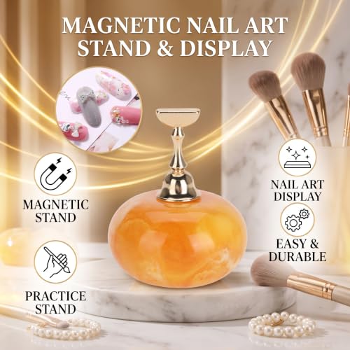 Dioche Magnetic Nail Art Display Stand with Golden Base