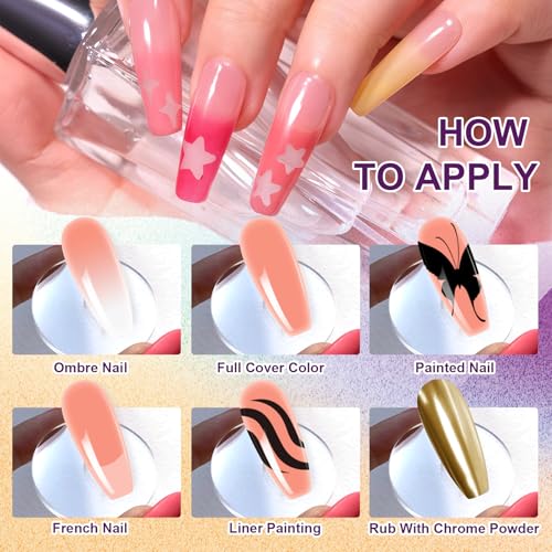 Gradient Painting Gel, 9 Colors Ombre Gel Nail Polish - color: Nude Rose Chroma