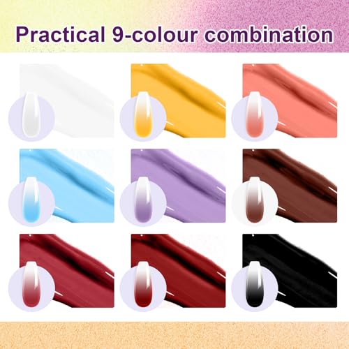 Gradient Painting Gel, 9 Colors Ombre Gel Nail Polish - color: Victorian Oddity Color