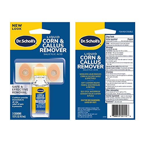 Dr. Scholl's Liquid Corn Remover & Callus Remover, Pain Relief, 0.33 oz
