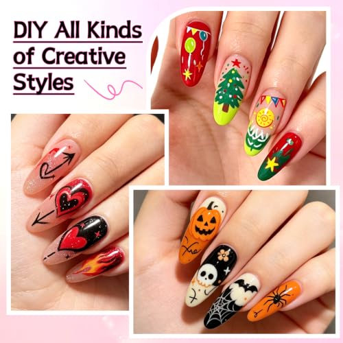 12 Colors Nail Art Pens Set, TOROKOM Nail Art Markers 3D Nail Polish Pens - color: 12 Color-G