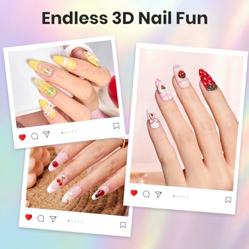 Beetles 3D Gel Nail Art 5PCS Nail Art Dotting Tools Set,3D Sculpting Gel - color: C-Purple-5