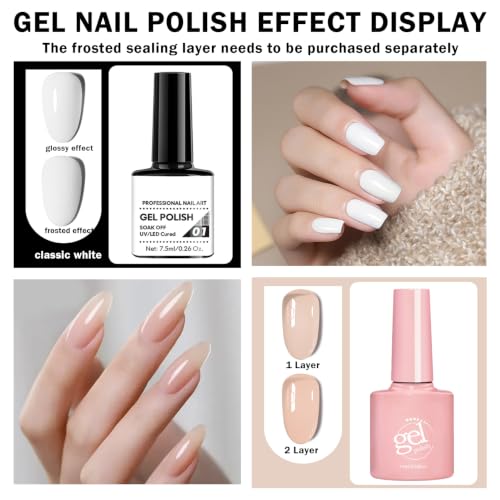 French Manicure Kit,Nude White French Tip Gel Polish,Set C