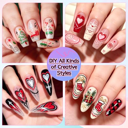 TOROKOM 24 Colors Nail Art Pens Set, Nail Art Markers 3D Nail Polish Pens - color: 24 Color(12PCS)