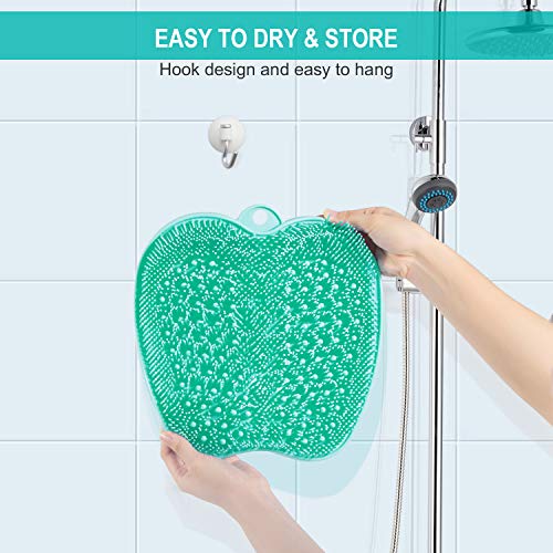 BESKAR XL Larger Shower Foot Scrubber Mat with Non-Slip Suction Cups - color: Green