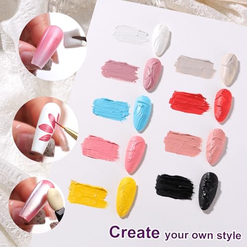 Gradient Painting Gel, 9 Colors Ombre Gel Nail Polish Oil - color: Artistic Inspiration