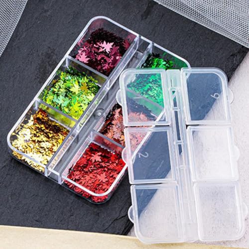 Colorful Maple Leaf Nail Sequins Holographic Thanksgiving Glitter Flakes - color: Style10