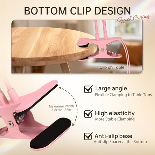 AORAEM UV LED Nail Lamp, Double-Headed Flash Cure Nail Lamp for Gel Nails - color: Pink