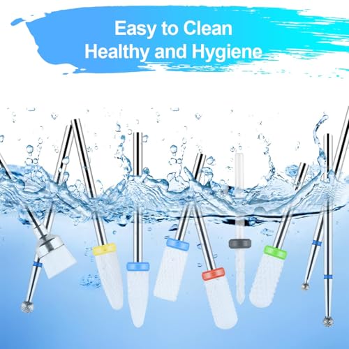 URAQT Ceramic Nail Drill Bits Sets, 10 pcs Electric Nail Drill Bits Kit 3/32", Professional Cuticle Polishing Bits for Acrylic Gel Nails, Electric Nail Files Manicure Pedicure Drill Tool - color: A-10pcs